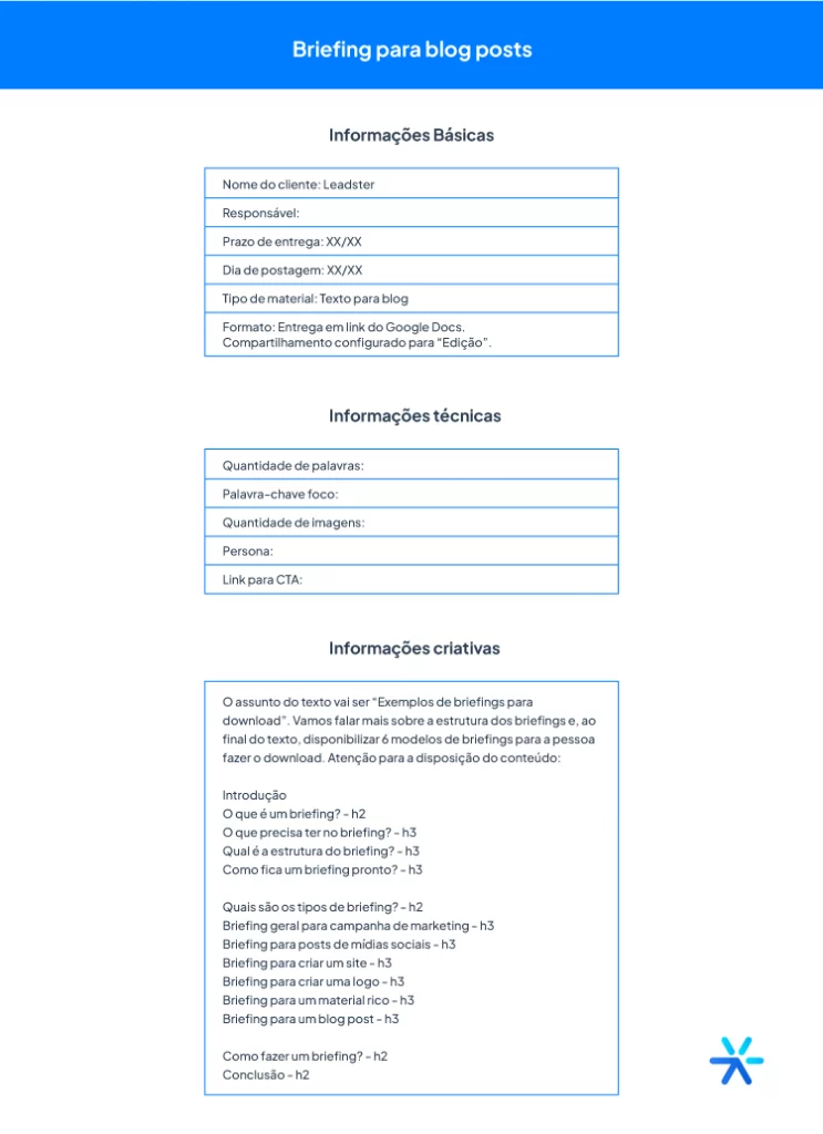 6 Exemplos de Briefing para Download Grátis | Leadster