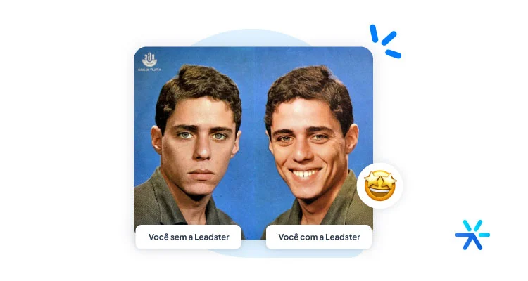 Capa do álbum do Chico Buarque usada para ilustrar duas situações, "sem a Leadster" e "com a Leadster". 