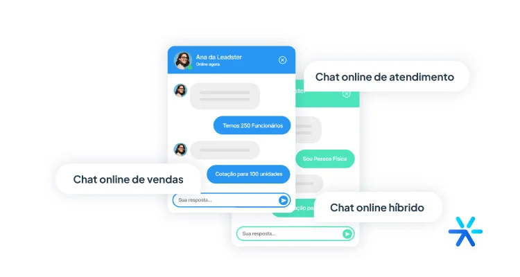 Mock-up de várias plataformas de chat online