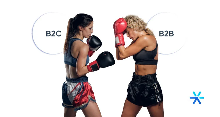 Duas lutadoras de boxe lutando. 