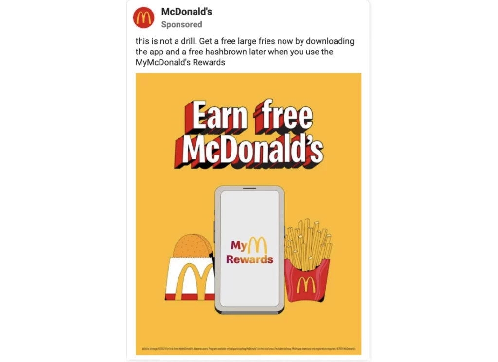 Exemplo de anúncios: McDonalds
