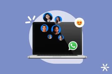 Tela de computador com a logo do WhatsApp