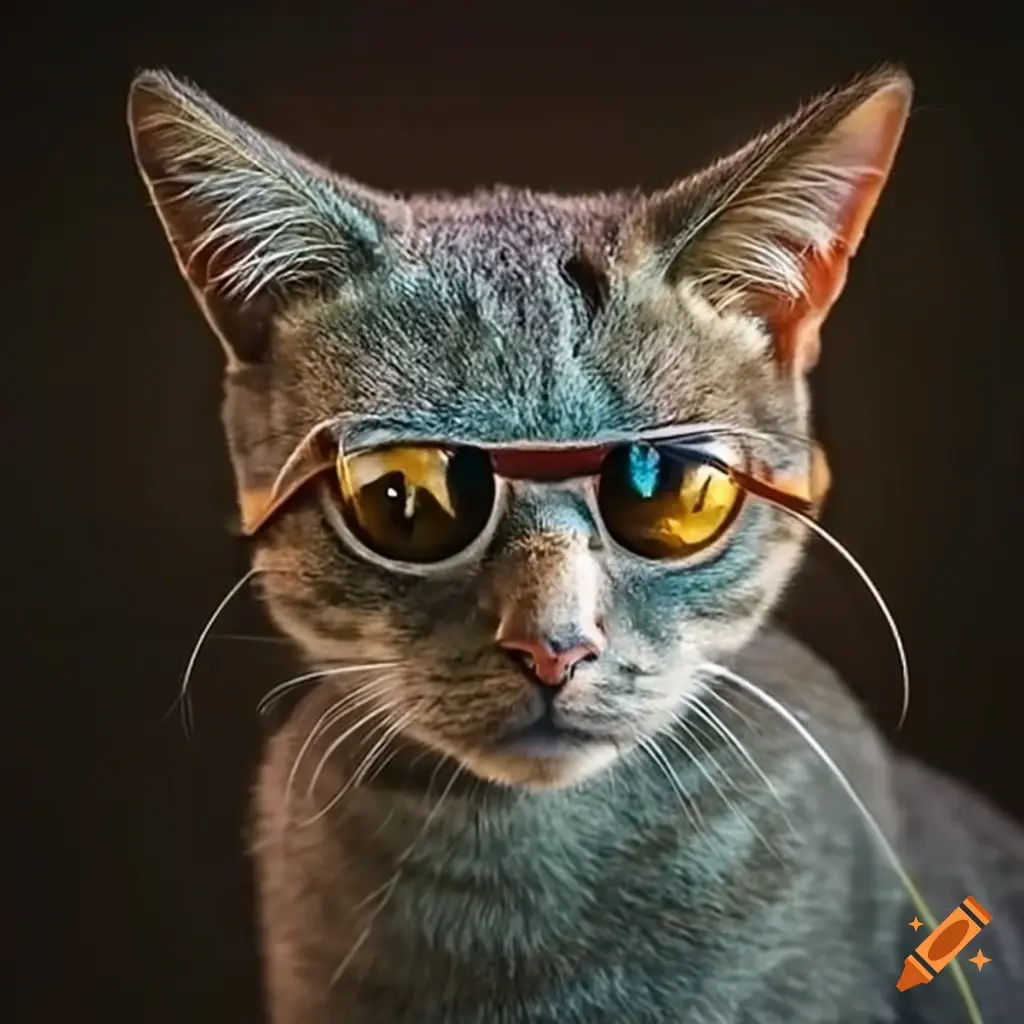 Gato de óculos  gerado pela IA Craiyon