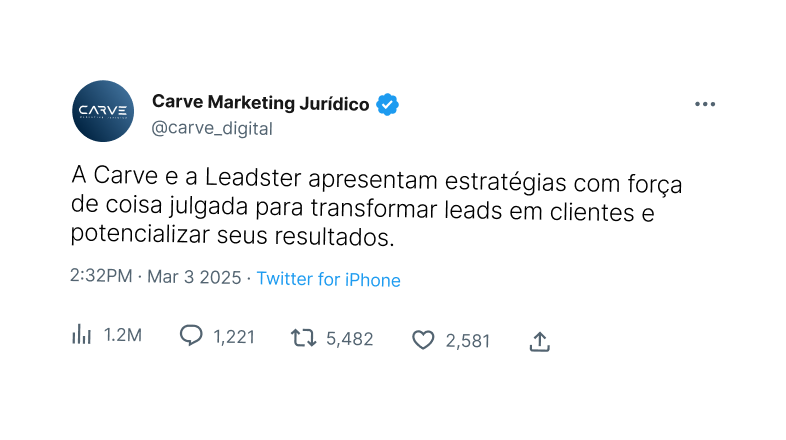 A carve e a Leadster apresentam estratégias com força de coisa julgada para transformar leads em clientes e potencilaizar seus resultados