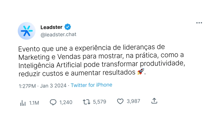 Evento que une a experiência de lideranças de Marketing e Vendas para mostrar, na prática, como a Inteligência Artificial pode transformar produtividade, reduzir custos e aumentar resultados